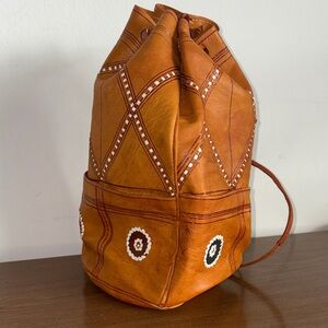 Hand-crafted, Light Brown Leather Crossbody Bag
